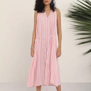 Kopal Pradee Pink Stripe Halter dress